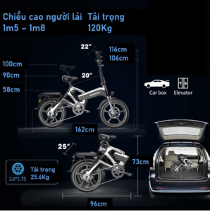 Thông số kỹ thuật xe đạp trợ lực Zhengbu K6S