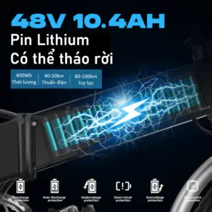 Pin Lithium có thể tháo rời.