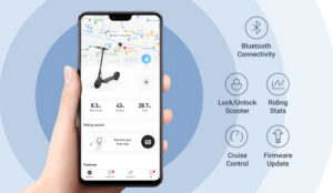 Kết nối xe scooter điện Segway Ninebot Kickscooter F40 với điện thoại thông minh qua Bluetooth.
