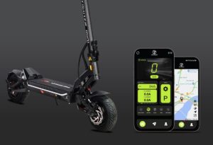 Xe scooter điện Teverun Fighter Mini có thể được kết nối với điện thoại thông minh thông qua bluetooth.