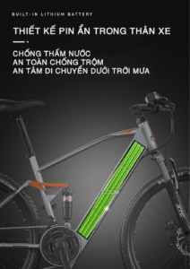 Xe đạp thể thao trợ lực điện Phoenix 999 thiết kế pin ẩn