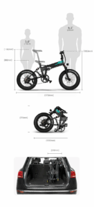 Fiido M1 pro thiết kế khung gập, nhỏ gọn để bỏ cốp ô tô